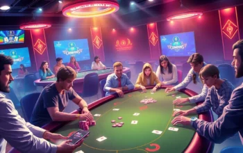 Engaging scene of Pokerbros clubs with multiple players enjoying fast-paced poker action across various tables, showcasing popular clubs in a lively online environment.